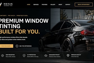design squarespace window tint ppf car wrap website with quote form