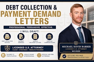 draft debt collection letter and payment demand letter for unpaid invoice