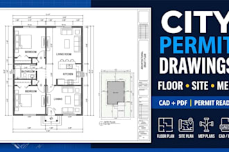 do city permit drawings, site plans, mep, permit ready plans