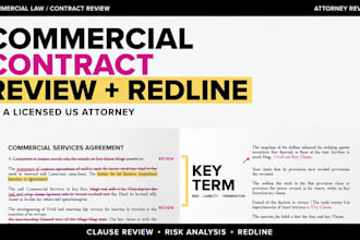 review and redline your commercial contract as attorney