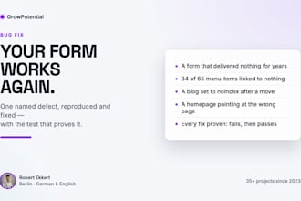 fix your broken contact form, dead links or missing pages, with proof