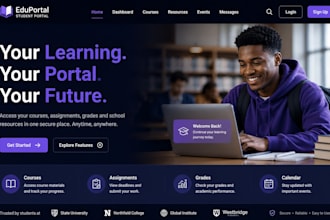 design wix student portal website education portal student registration website