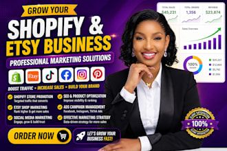 promote shopify store to boost shopify sales, etsy promotion for etsy sales