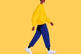create a custom simple flat character illustration for you
