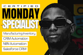 setup manufacturing inventory tracking, monday CRM, salesforce, n8n automation