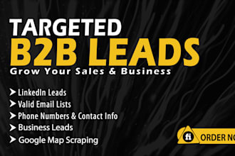 do targeted b2b lead generation, verified email list, and google map scraping