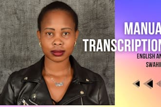 manually transcribe english and swahili audio and video transcripts