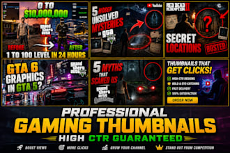 design eye catching gaming youtube thumbnails