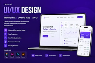 do ui ux design, web ui UX design or landing page UI design