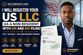register your US llc as a non resident with ein and boi filing