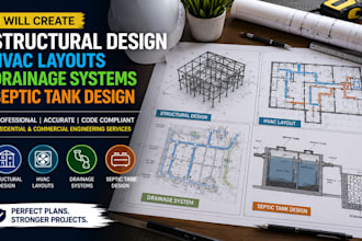 create structural design hvac layouts drainage systems septic tank design