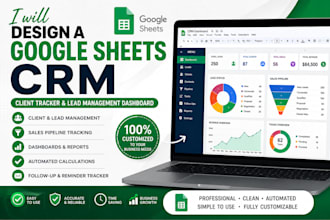 design a google sheets CRM, client tracker, lead management dashboard, habit