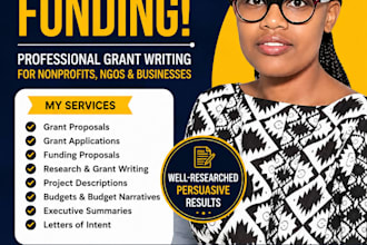 write compelling grant proposals for nonprofits, ngos and businesses