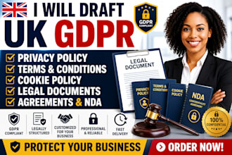 draft UK gdpr privacy policy terms condition cookie legal document agreement nda