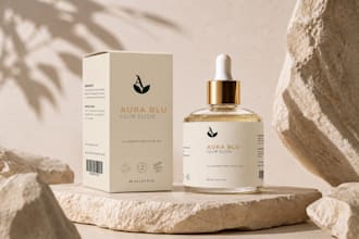 design premium minimalist cosmetic packaging and label