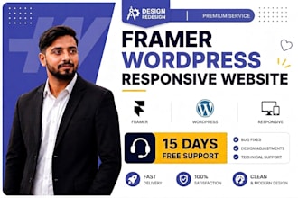 design a professional and animated website in framer or wordpress