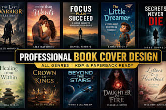 do book cover design, kindle cover, fantasy cover, children cover, romance cover