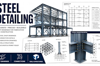 do structural steel detailing and shop drawings with connections