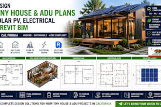 design tiny house adu plans solar pv electrical bim california off grid drawing