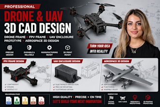 drone pcb frame cad uav enclosure design fpv frame prototype aerospace 3d design