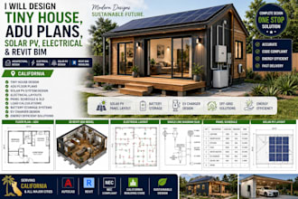 design tiny house adu plans solar pv electrical revit bim california