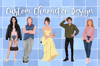create character illustration for romance book cover