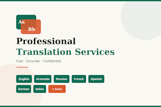 provide accurate translation in english, armenian, russian and 4 more languages