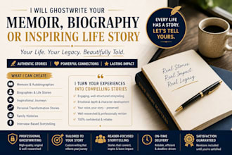 ghostwrite your memoir, biography, or inspiring life story