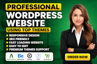 build wordpress website using thrive architect, betheme, enfold, the7, woodmart