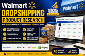 walmart amazon ebay dropshipping shopify trending product listings seo ppc  wfs
