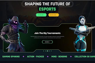 develop tournament website, esport website, tournament, gaming website