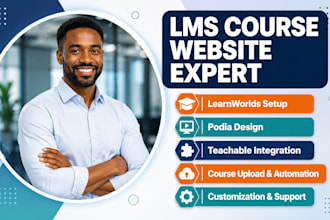 setup learnworlds course website, podia or teachable lms course website