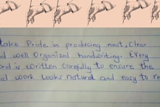 do neat handwritten notes, letters, cards and document copying