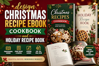 design christmas recipe ebook cookbook and holiday recipe book