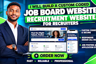 build a custom coded job board website recruitment website for recruiters