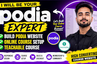 be your podia expert build podia website online course teachable course