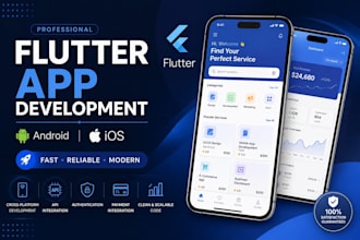 develop a flutter mobile app for android and ios
