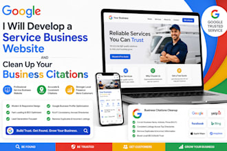 develop a service business website and clean up your business citations