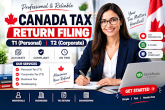 prepare canada tax returns t1 t2 personal and corporate tax