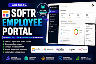 build a softr employee portal with airtable CRM and automation workflows