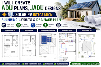 create du plans jadu designs solar pv integration plumbing layouts drainage plan