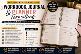 format your workbook, journal, or planner for amazon KDP