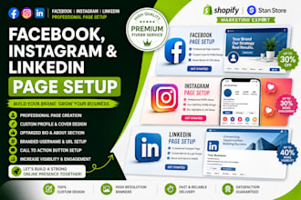 do social media accounts create and setup, facebook business page, linkedin