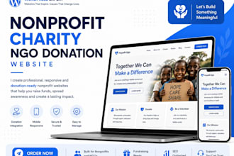 design nonprofit website, charity website, ngo donation website on wordpress
