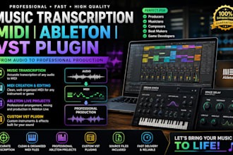transcribe music to midi, create ableton and develop custom vst plugin