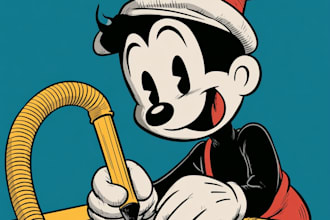 create rubber hose cartoon character for you
