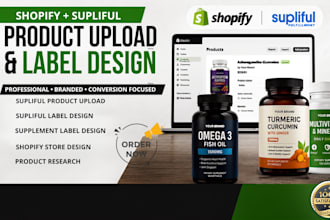 create shopify supliful products upload supliful label and product label design
