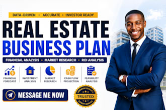 write real estate business plan financial model market research ROI analysis