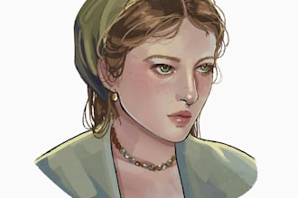 draw custom realistic face portrait
