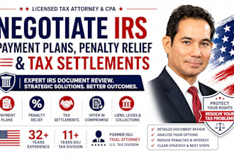 negotiate irs payment plans, penalty relief, and tax settlements